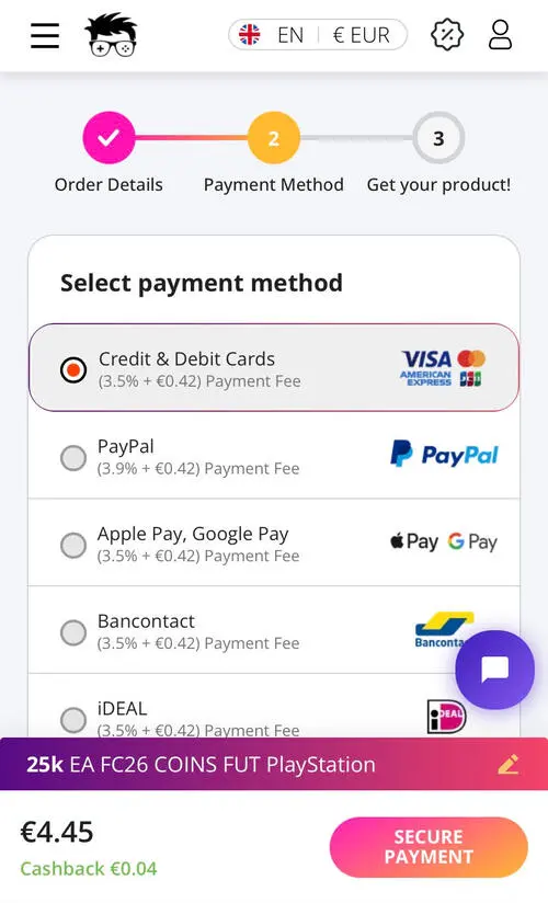 EA FC 26 coin shop checkout process