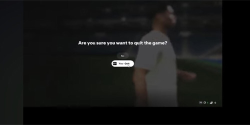 Quit the game screen