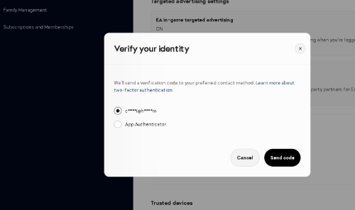 List of EA backup codes