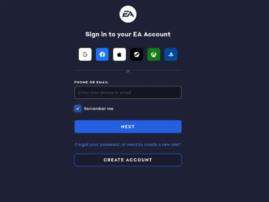 Login EA Account