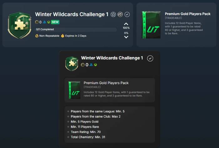 ウィンター・ワイルドカード FC 26 SBC