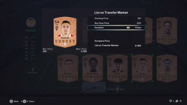 trade on fc 26 transfer market
