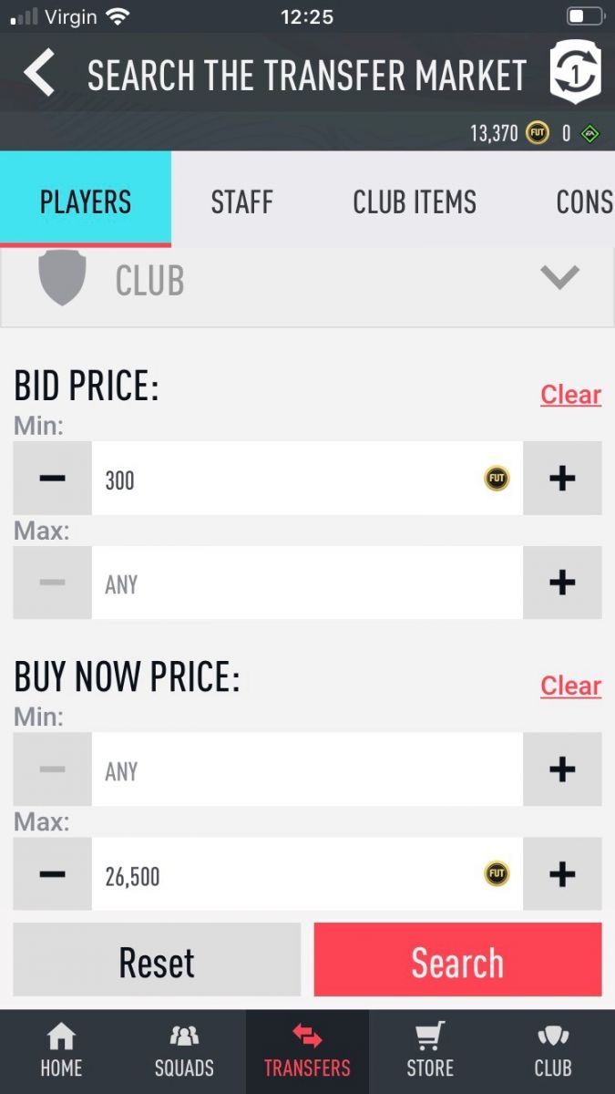 Bid price fifa 20 transfer market sniping player