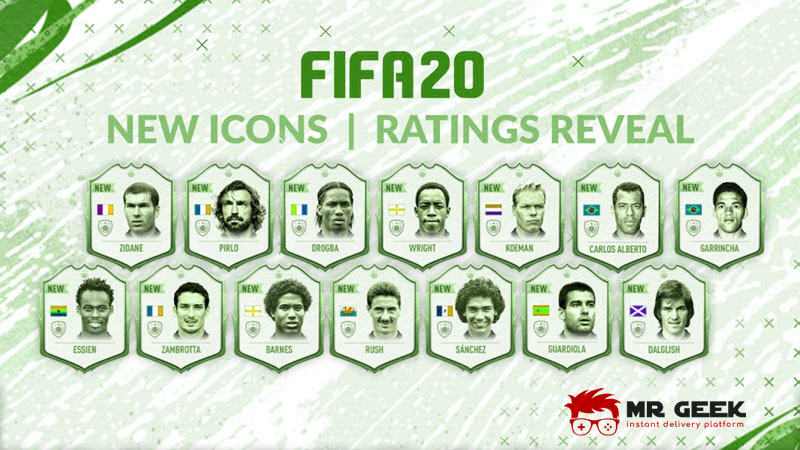 Fichas de jugador de iconos de FIFA 20