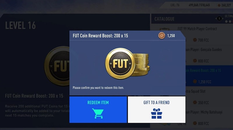 Bonus de récompense des pièces de la FIFA