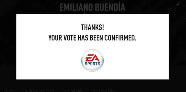 FUT player vote thank you EA