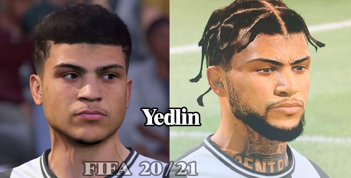 Yedlin Fifa 20-21 Vergleichsgrafiken Gesichtsdesign