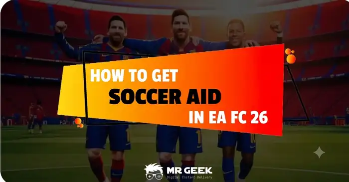 EA Sports FC 24 hoofdmenu met de Ultimate Team-modus geselecteerd, waarbij de Soccer Aid-teamoptie in de Clubsectie wordt getoond.