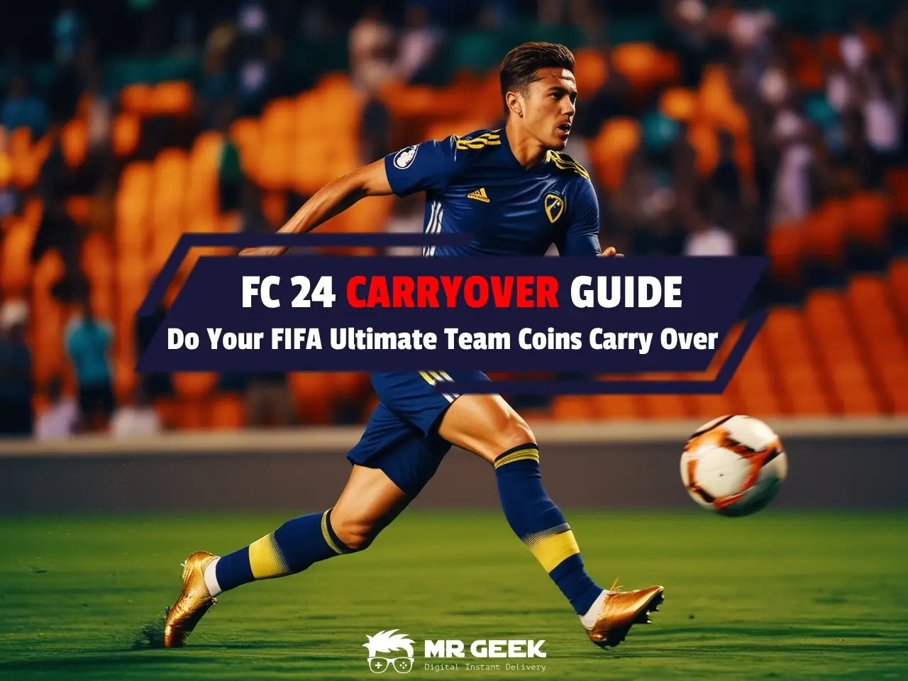 Diagram showing transferable and non-transferable items from FIFA 23 to EA Sports FC 24, including FUT Club profiles, FIFA Points, FUT Coins, card items, and more.