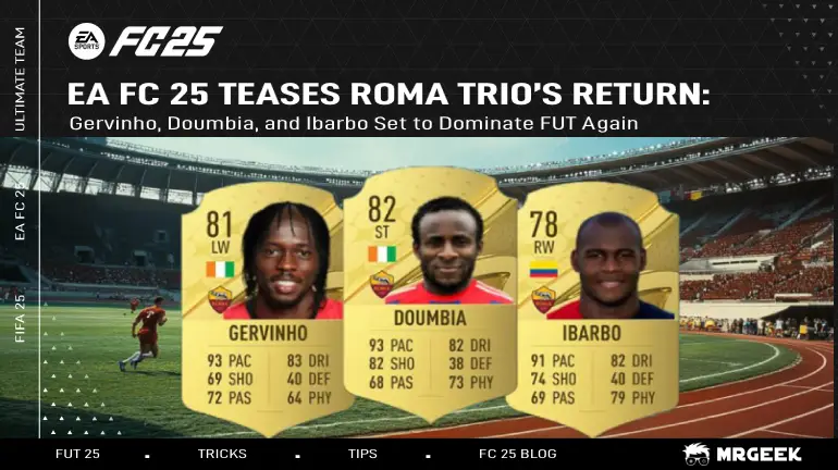 EA FC 25 Teases Roma Trio’s Return:Gervinho, Doumbia, And Ibarbo Set To Dominate FUT Again