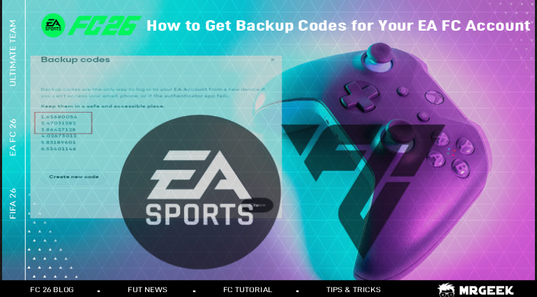 Guide showing how to access FUT account backup codes and use them for safe coin transfers.