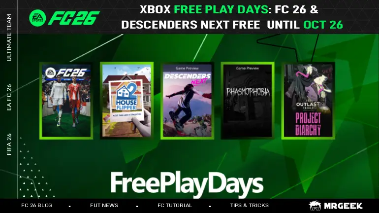 Xbox 免费游玩日：FC 26 和 Descenders Next 免费至 10 月 26 日